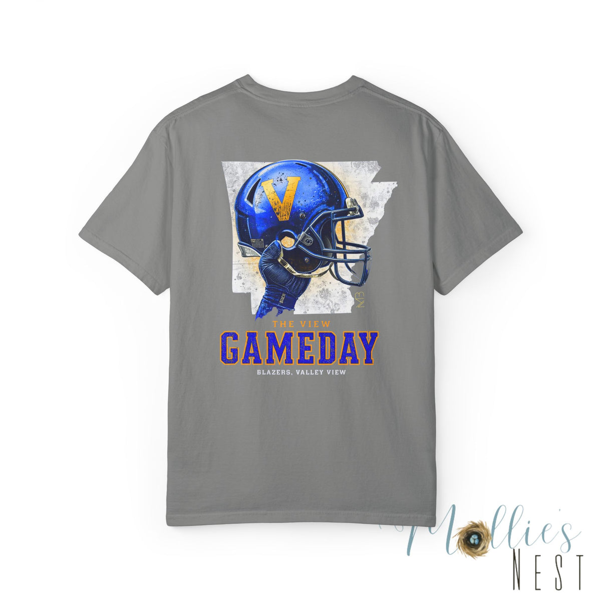 The View Gameday Football T-Shirt — Blue Helmet Vintage Style. MANNLY BRAND