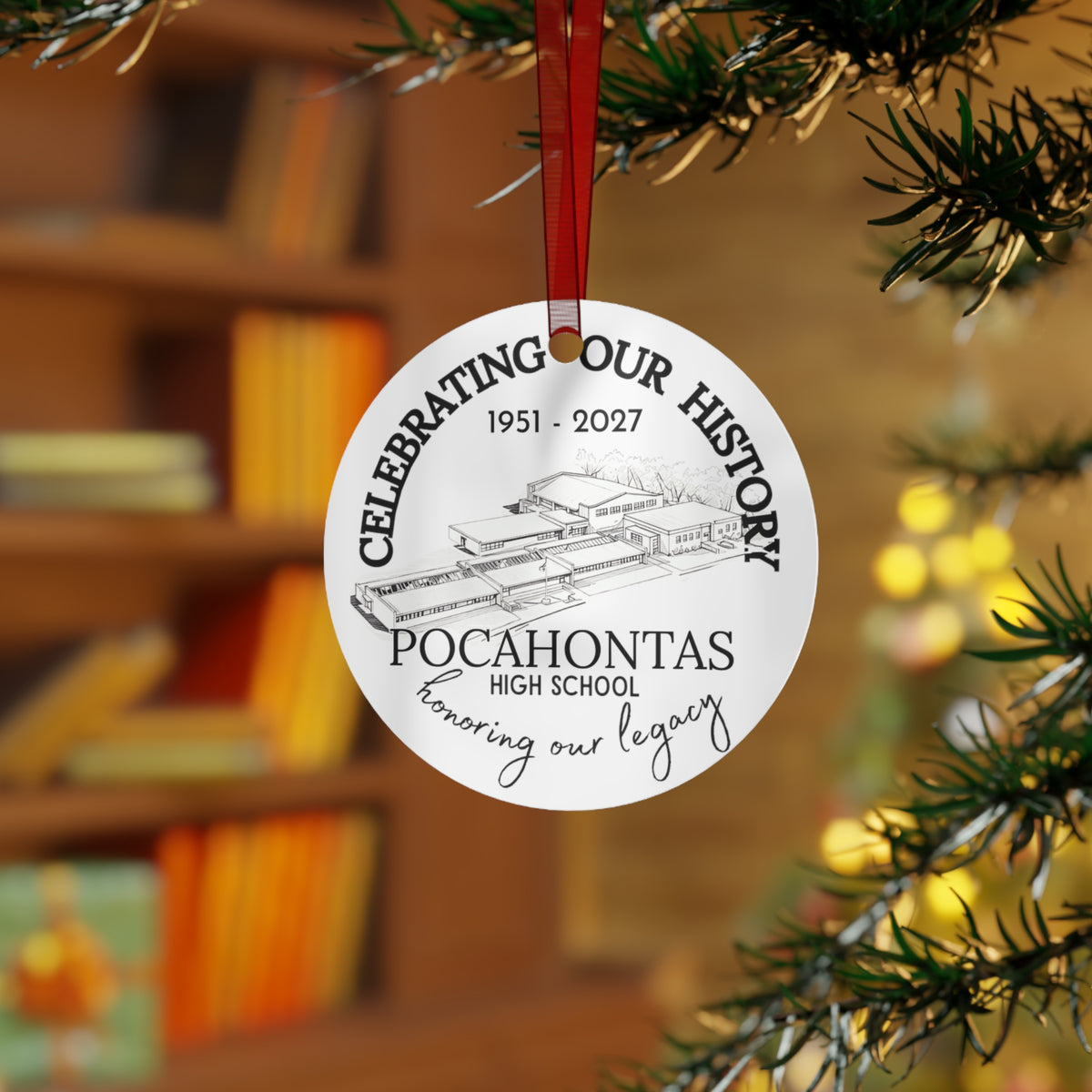 FINAL. Pocahontas High School 1951–2027 Commemorative Metal Ornament