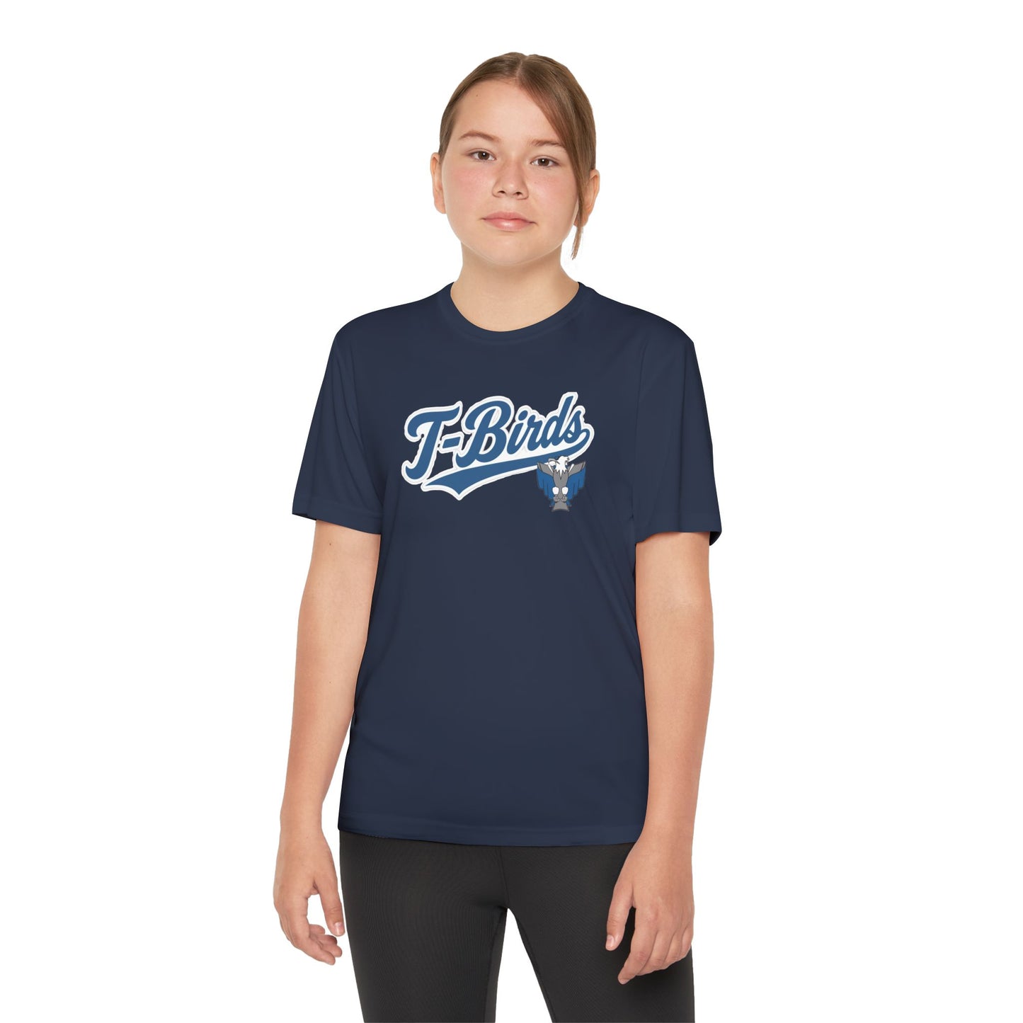 Cross County. Thunderbirds Youth Drifit — Script Logo Team Shirt