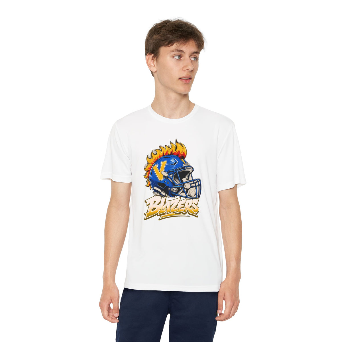 Youth FLAME Helmet Blazers. DRIFIT Football Shirt
