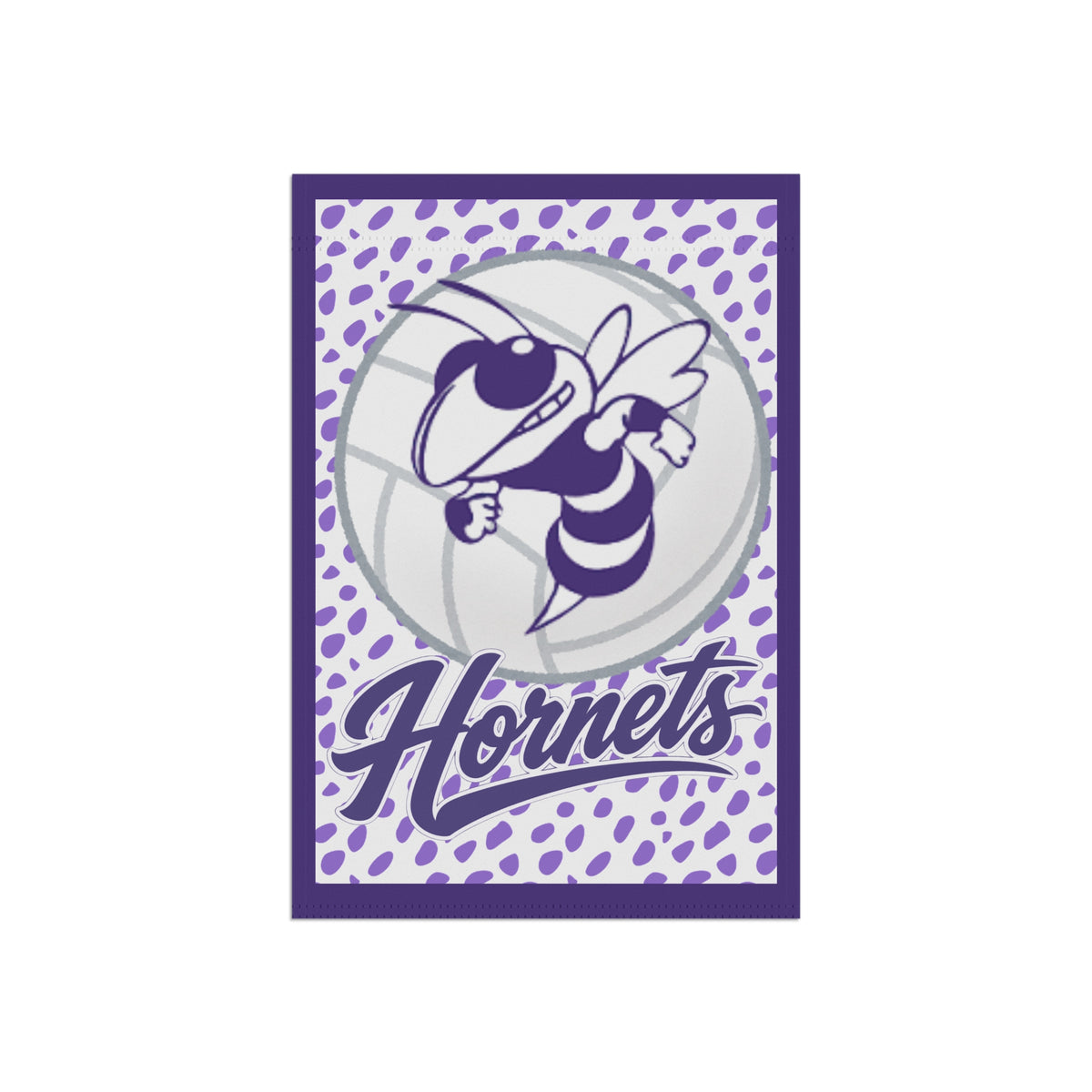 Holcomb Hornets Volleyball Flag — Purple Mascot House Banner
