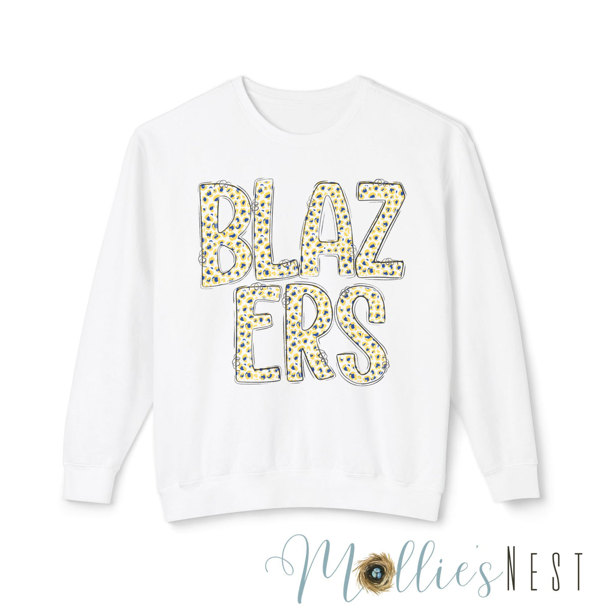 Lightweight Graphic Sweatshirt. BLAZERS Leopard Letters