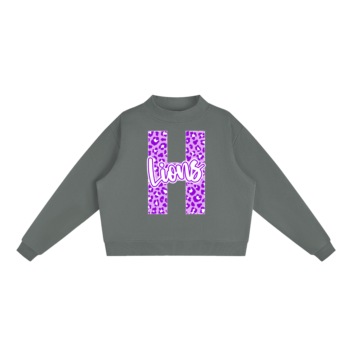 Essential Fleece Mock-Neck Crew Sweatshirt - Hamburg Lions Leopard "H"