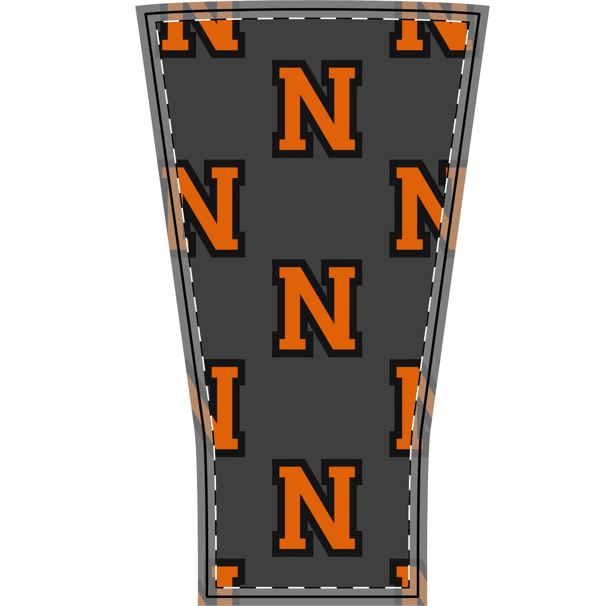 Newport Greyhounds - Gray Sports Sleeve with Orange 'N' Logo Pattern