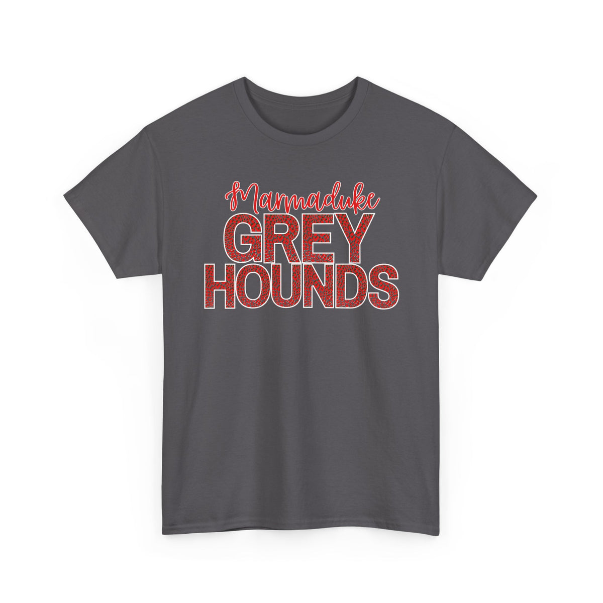 Marmaduke Greyhounds Tee. Red/Black/White