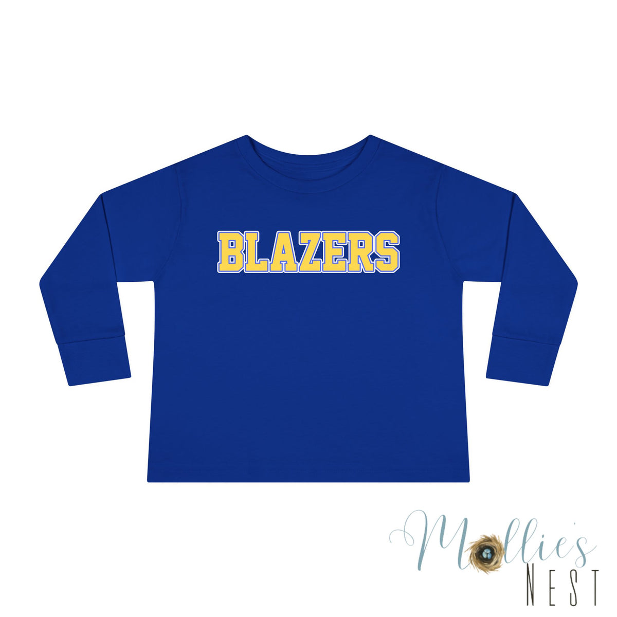 Toddler Blazers - Classic Blue & Gold - Valley View Long Sleeve Tee