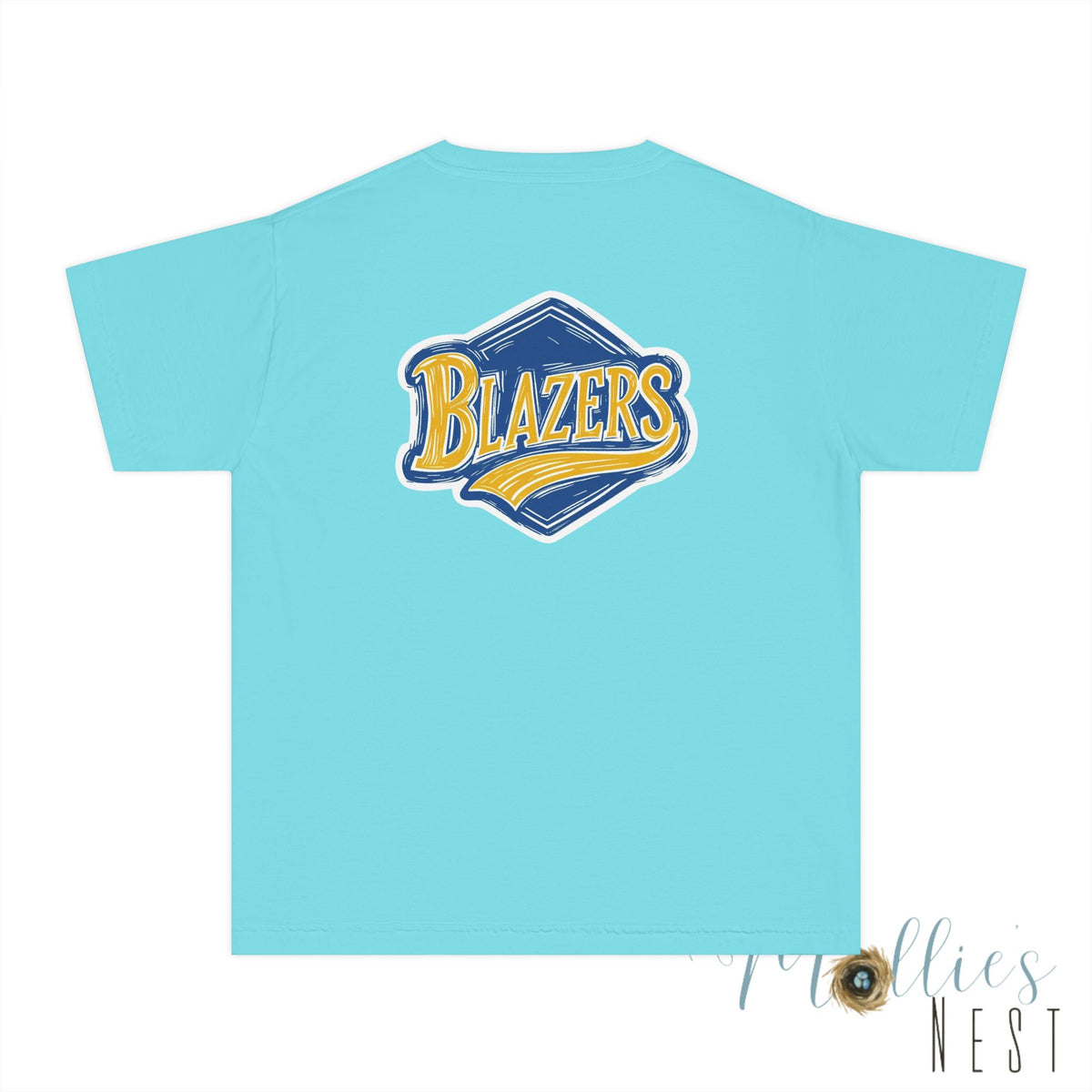 YOUTH Blazers Vin tage Logo T-Shirt — Retro Blue & Gold Team Logo T‑Shirt