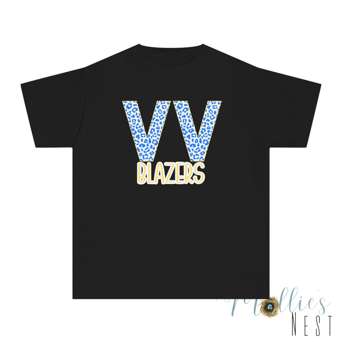 Youth Valley View. VV -Blazers Leopard Monogram Tee