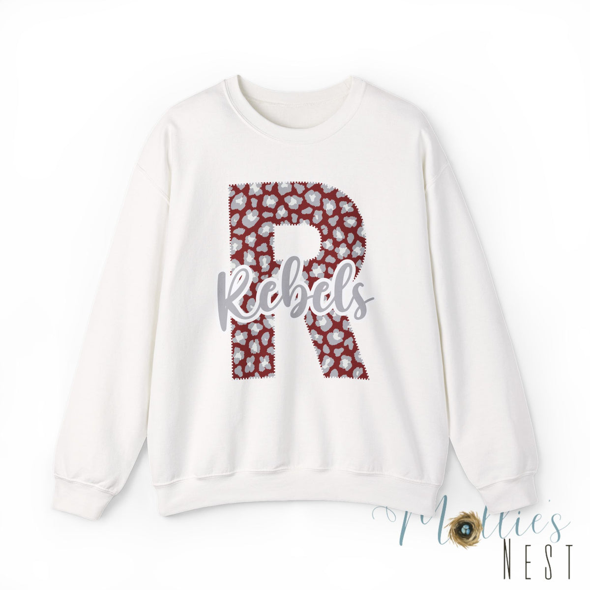 Adult. Riverside Rebels "R" Leopard Sweatshirt