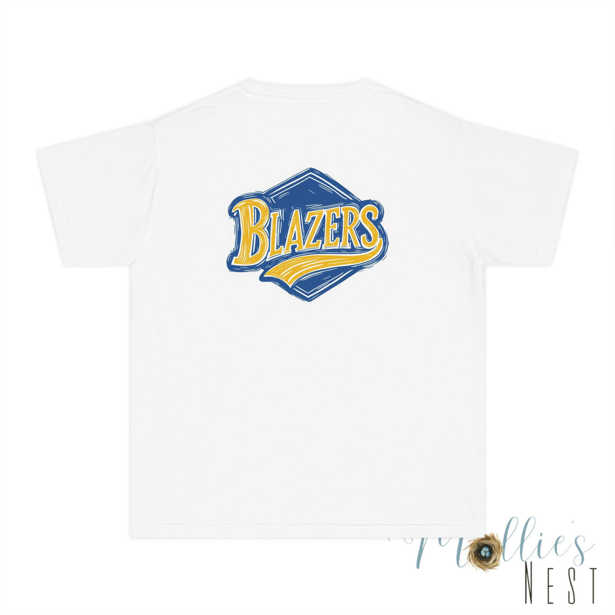 YOUTH Blazers Vin tage Logo T-Shirt — Retro Blue & Gold Team Logo T‑Shirt