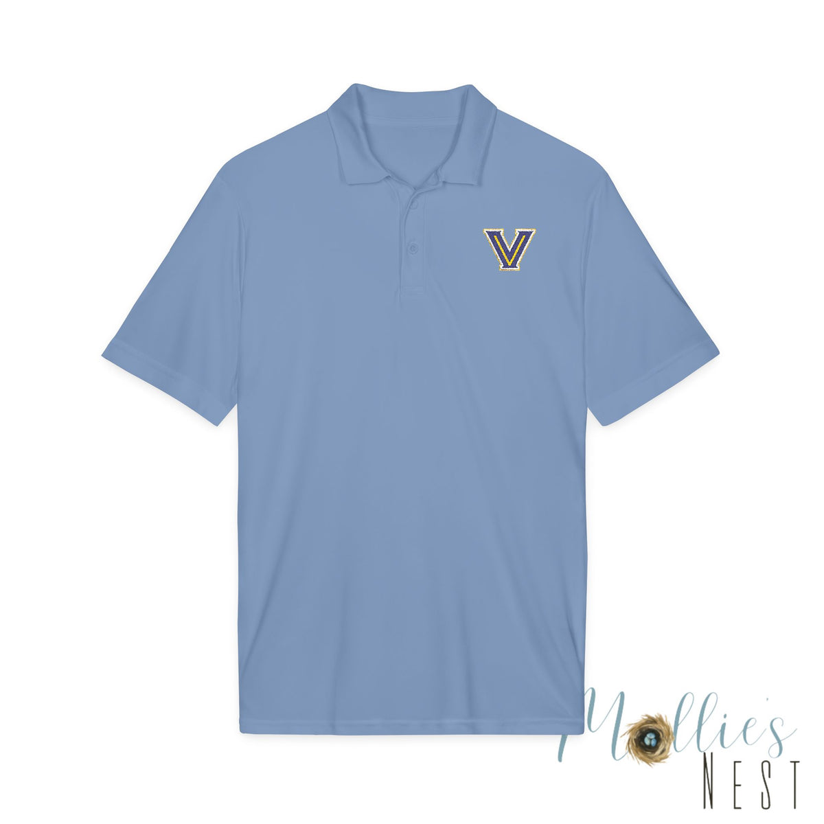 ADULT size - Embroidered 'V' Performance Polo — Moisture-Wicking Sport Shirt - Valley View Logo