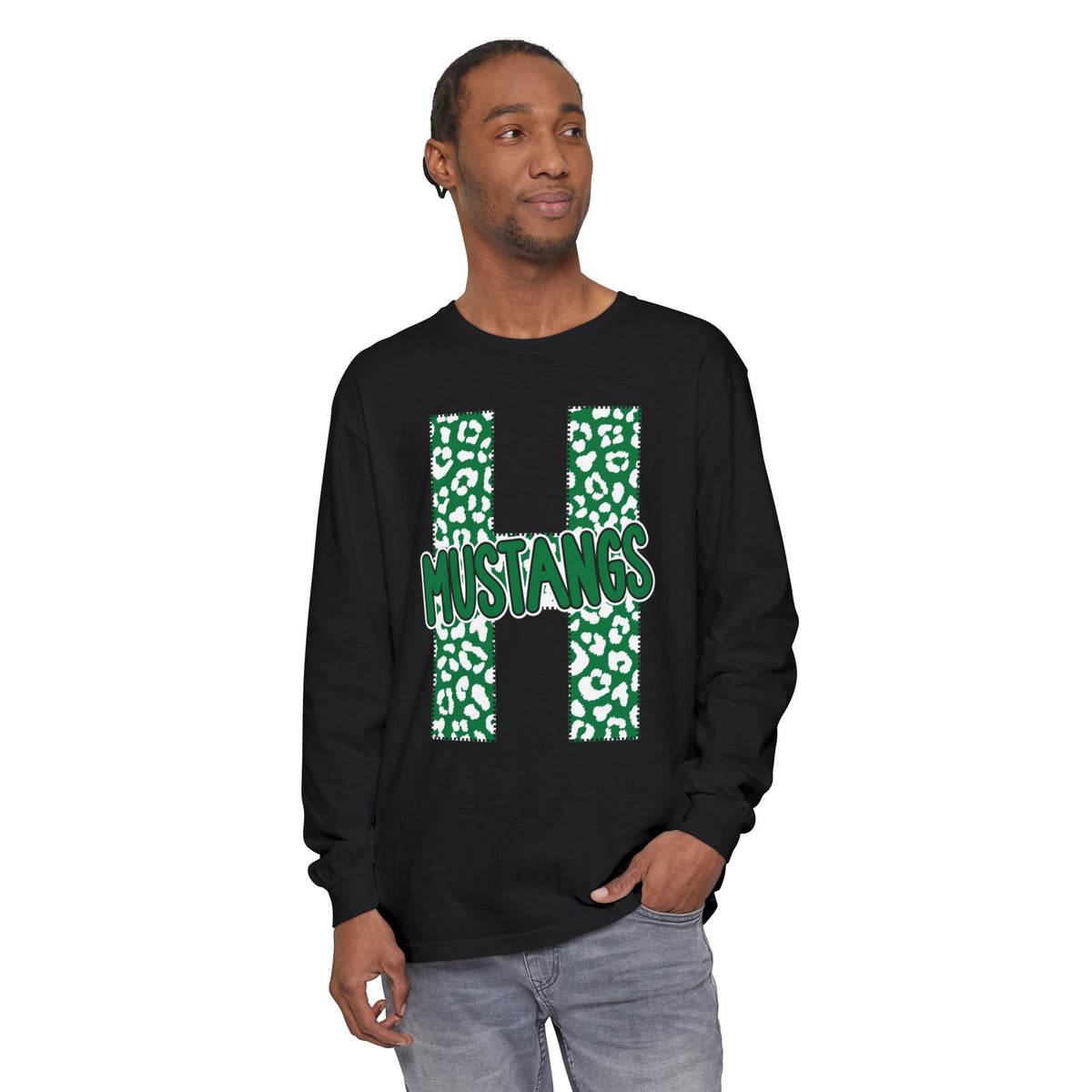 Hoxie Mustangs "H" Leopard Print Long Sleeve T-Shirt