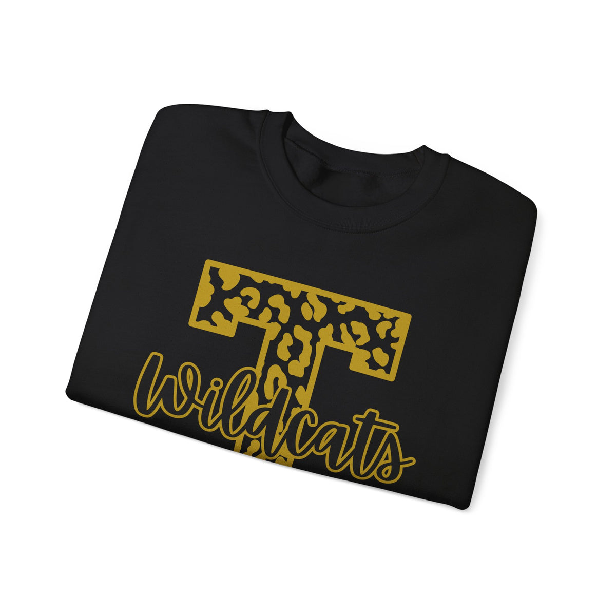 Trumann "T" Leopard Print Wildcats Crewneck Sweatshirt. ADULT