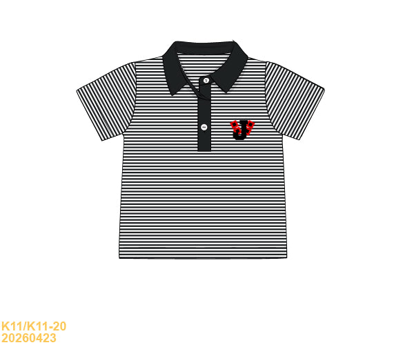 Preorder -Jonesboro Black stripe Polo