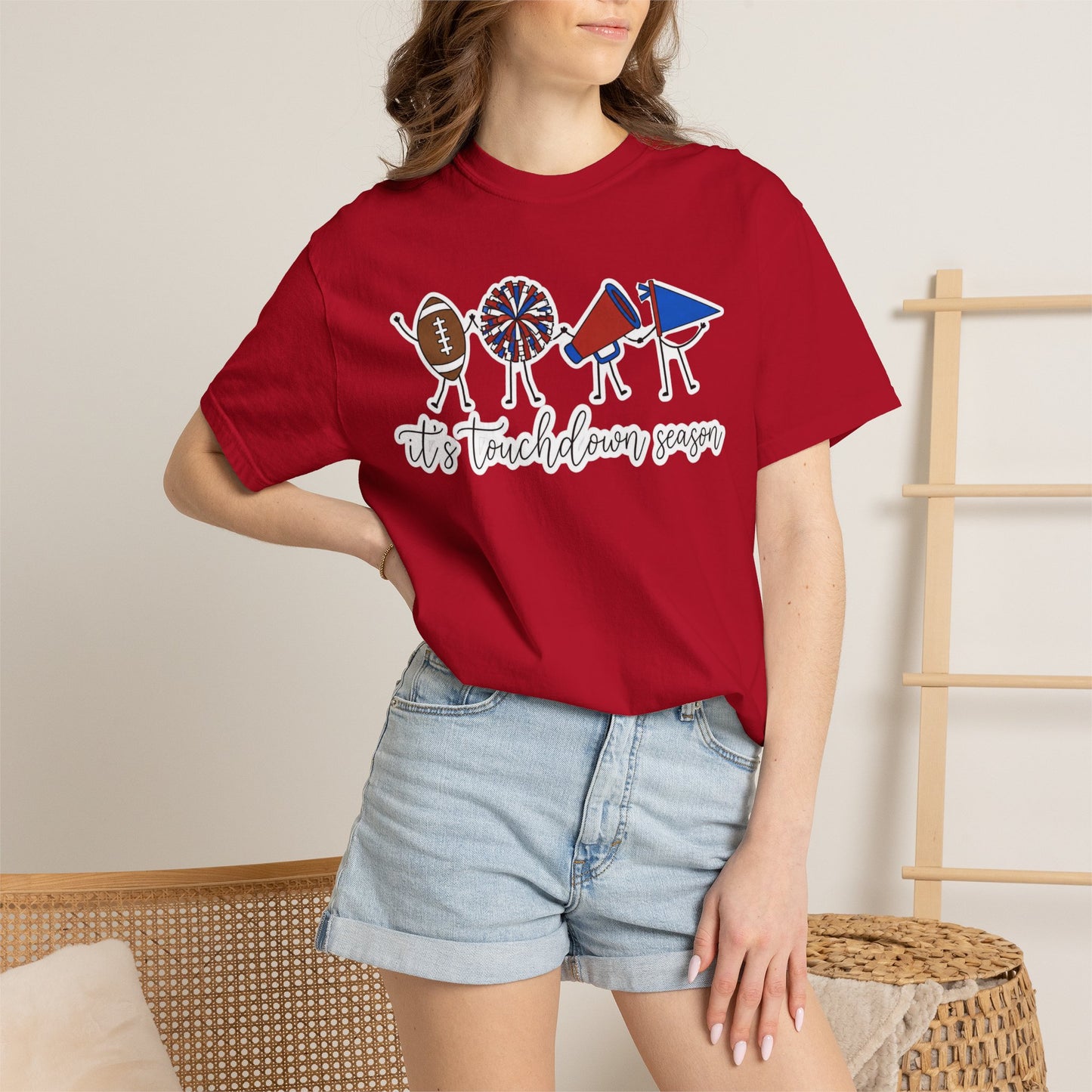 Touchdown Season (Blue/Red) T-Shirt — Football Friends Graphic