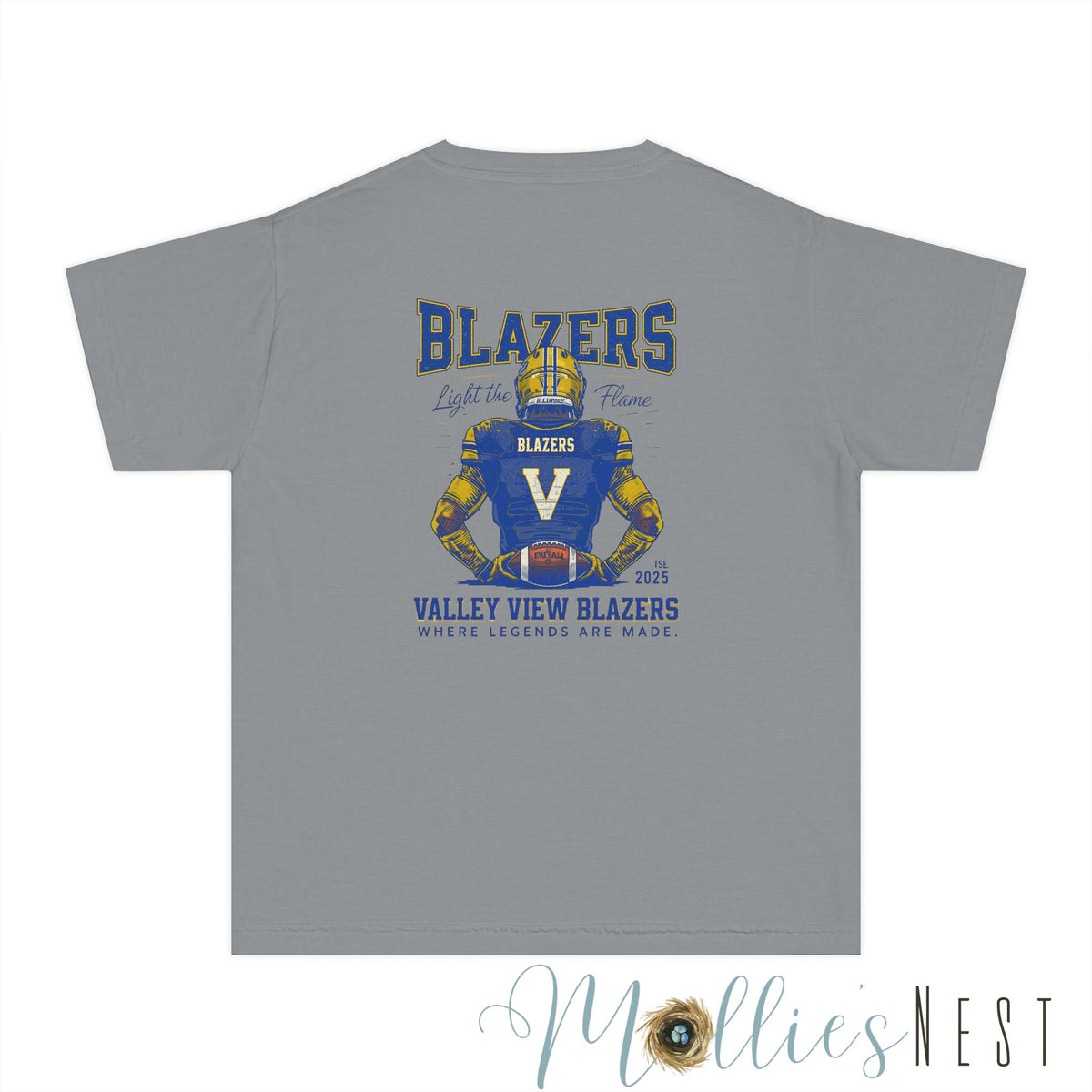 Youth Sports Tee, Valley View Blazers T-Shirt, "Where Legends Are Made"
