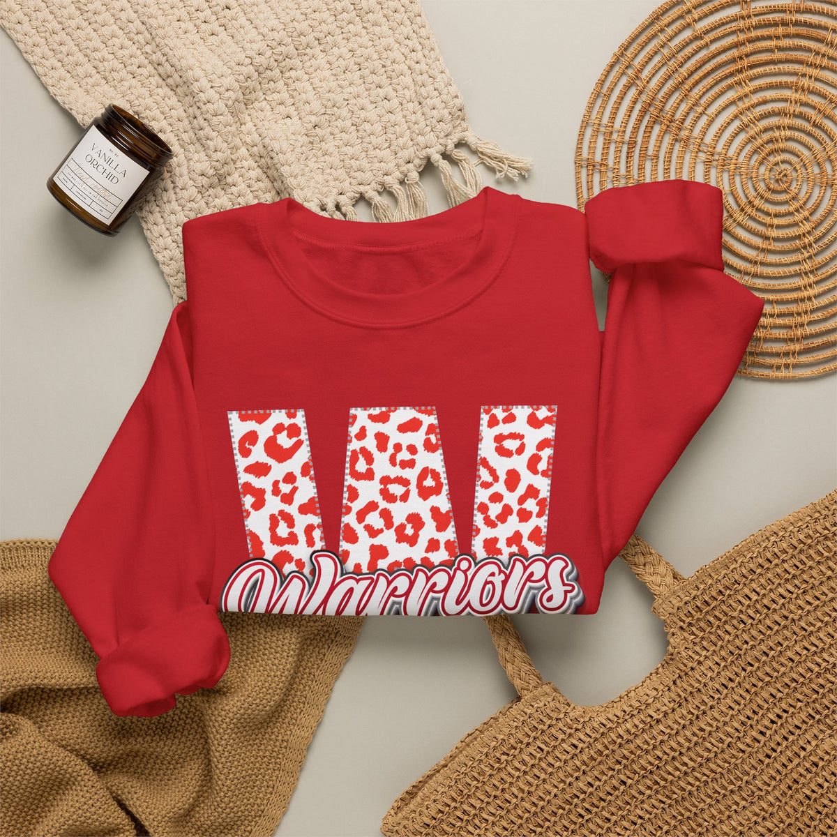 Adult. Westsie Warriors Leopard Print "W" Sweatshirt