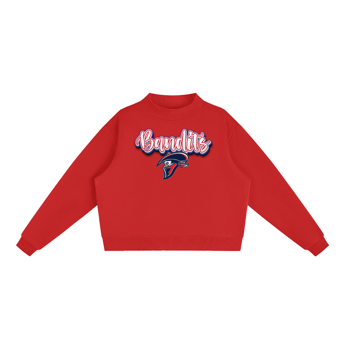 Essential Fleece Mock-Neck Crew Sweatshirt - Bandits with Logo
