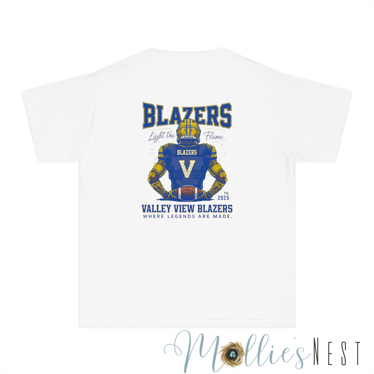 Youth Sports Tee, Valley View Blazers T-Shirt, "Where Legends Are Made"