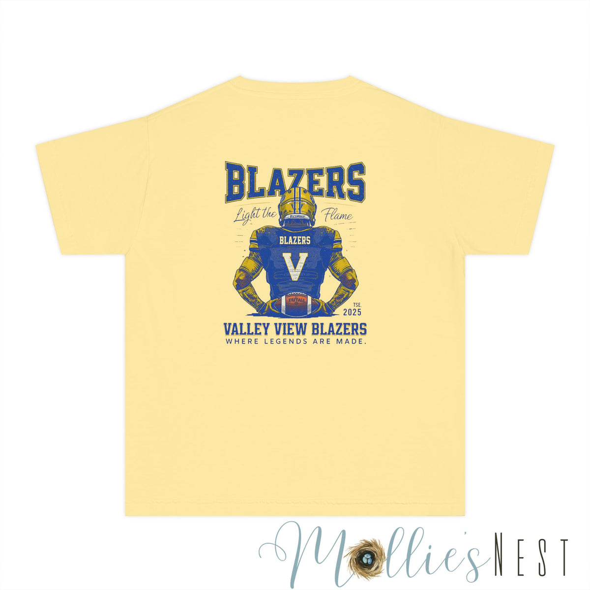 Youth Sports Tee, Valley View Blazers T-Shirt, "Where Legends Are Made"