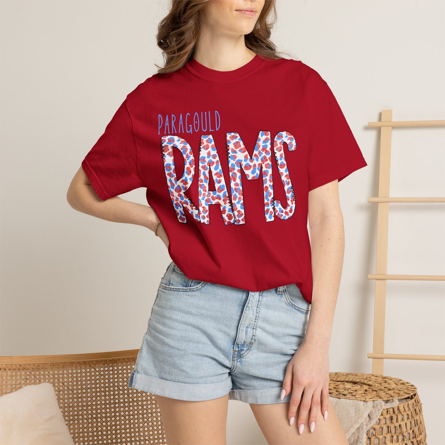 Paragould Rams T-Shirt — Leopard Letter Tee