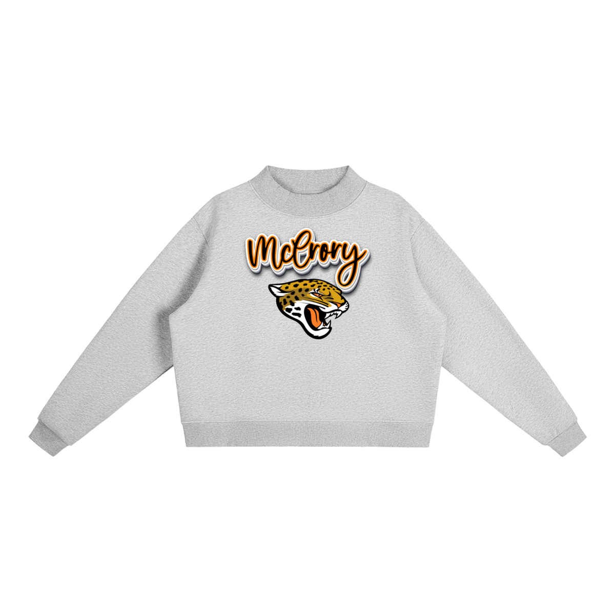 McCrory Jaguars. with mascot Fleece Mock-Neck Crew Sweatshirt