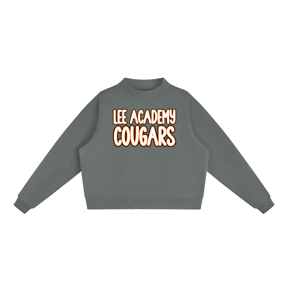 Lee Academy Cougars. Fleece Mock-Neck Crew Sweatshirt
