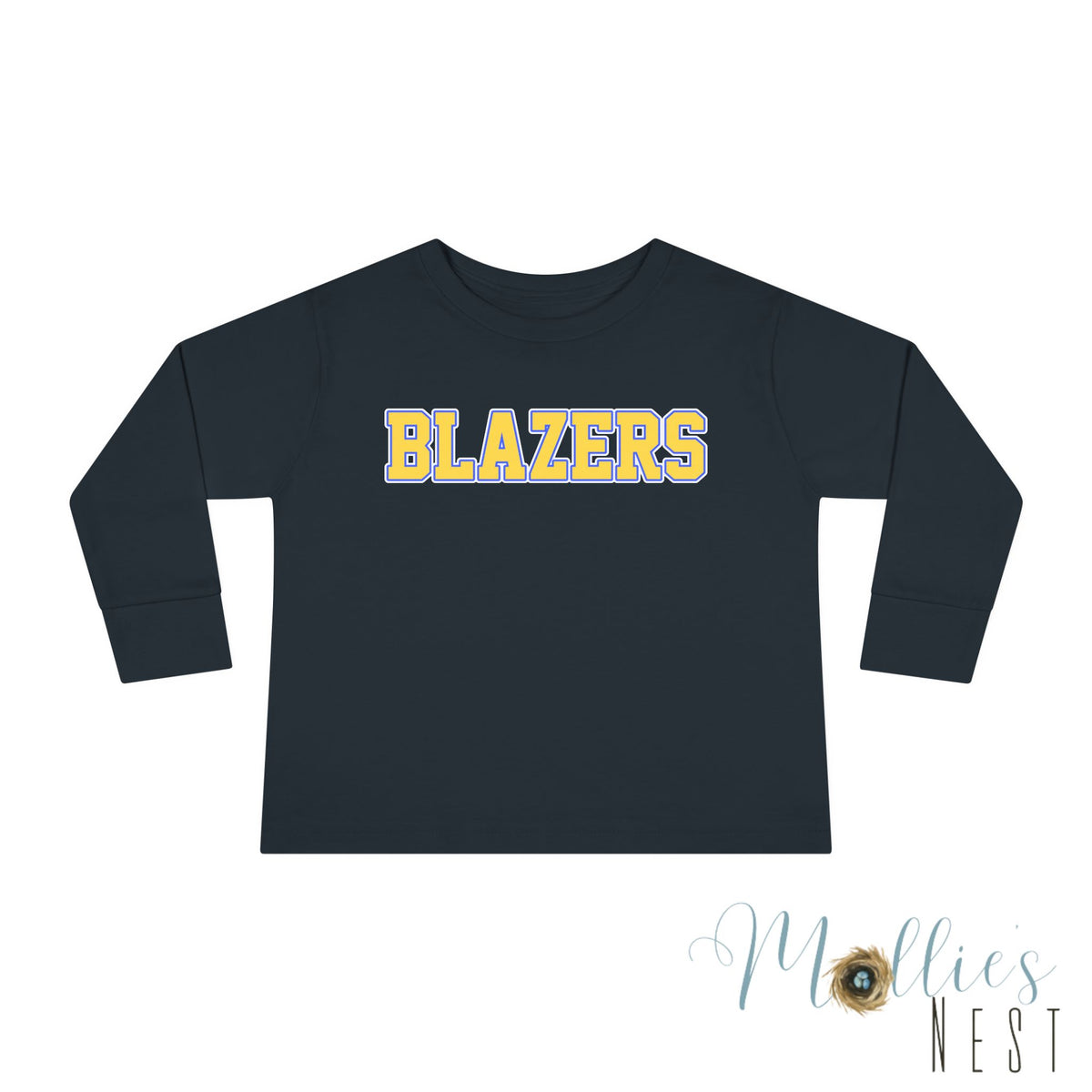 Toddler Blazers - Classic Blue & Gold - Valley View Long Sleeve Tee