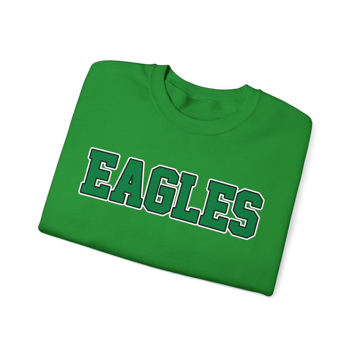 Eagles Green -Block Font Crewneck Sweatshirt