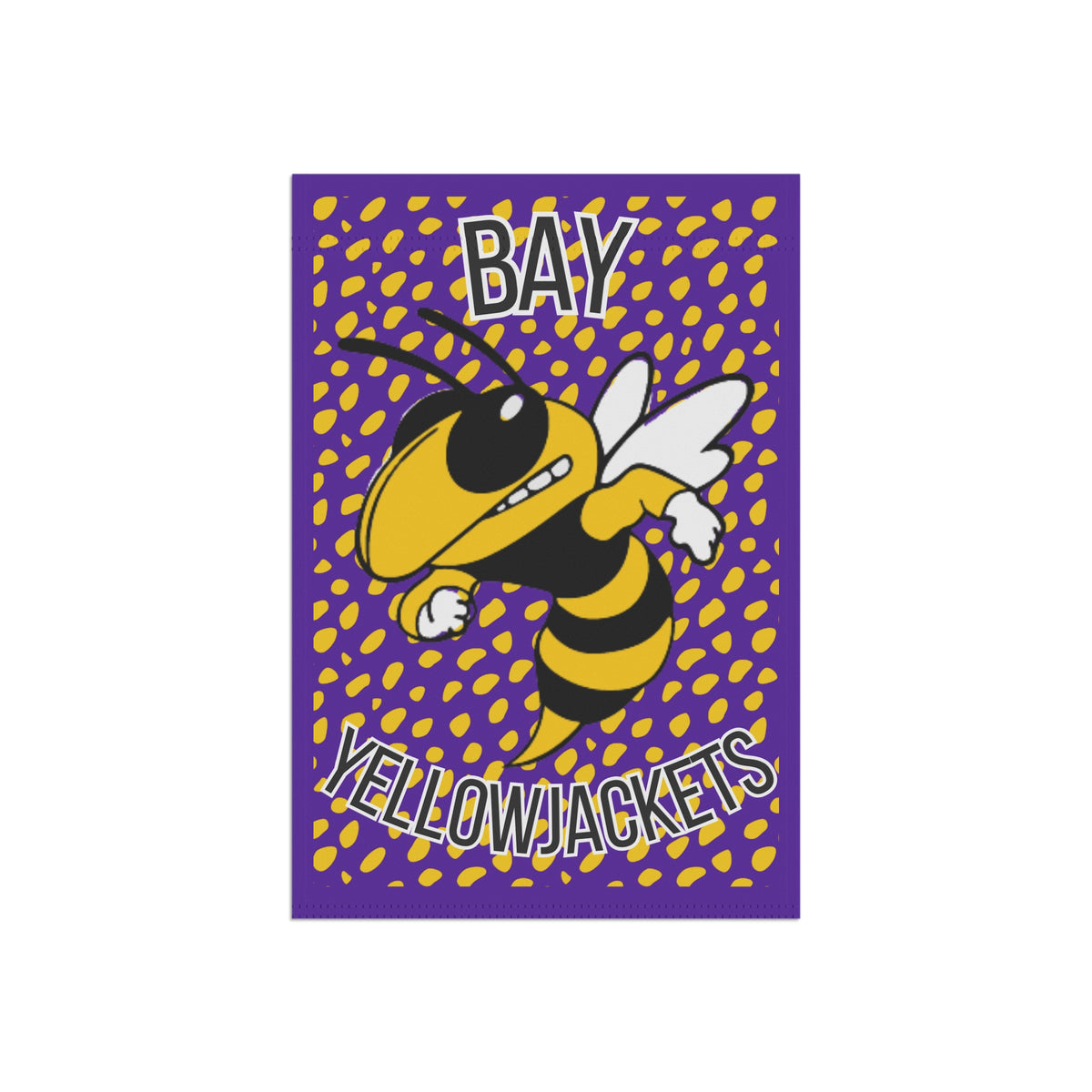 Bay Yellowjackets Flag — Purple Mascot Yard Banner