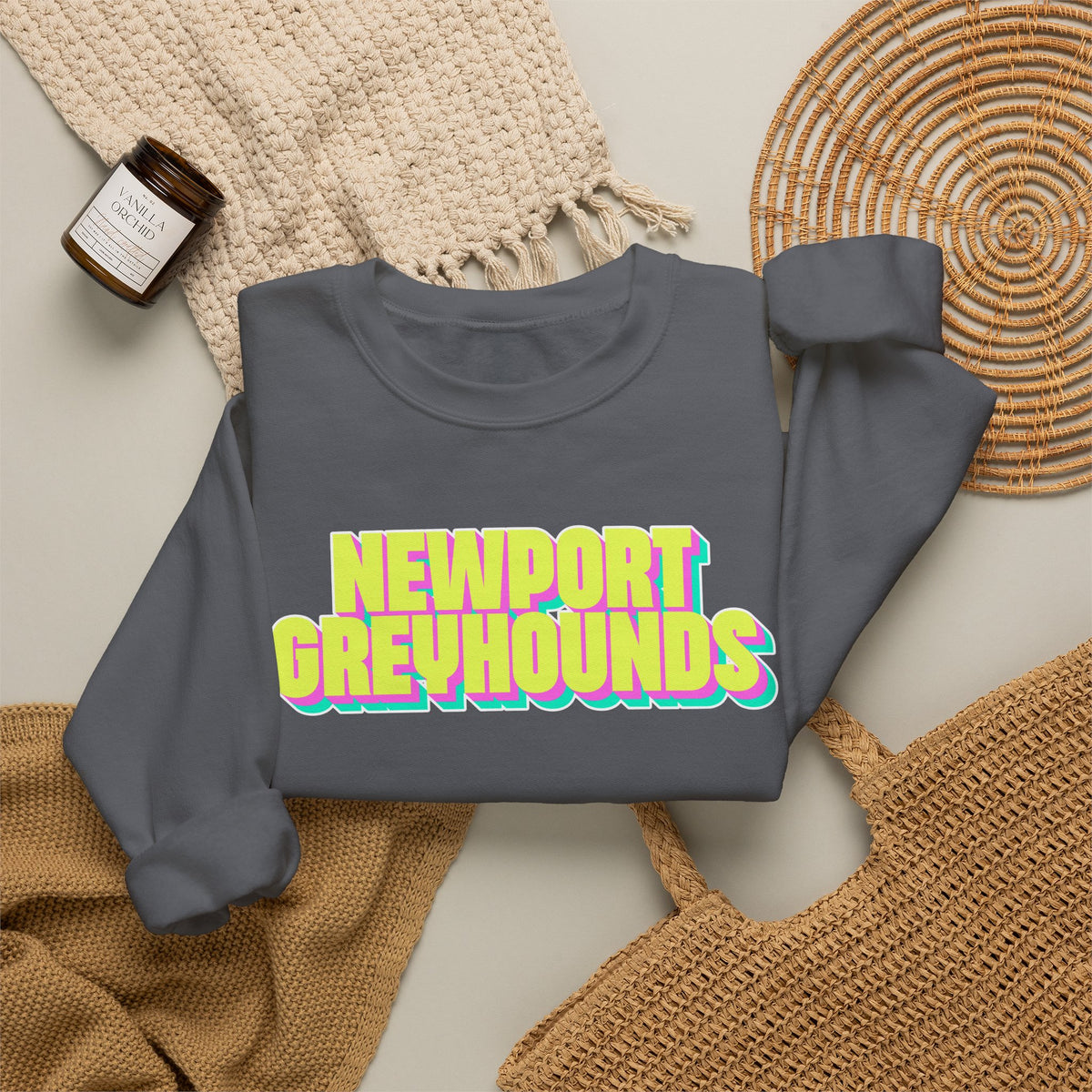Adult. Newport Greyhounds. NEON sweatshirt