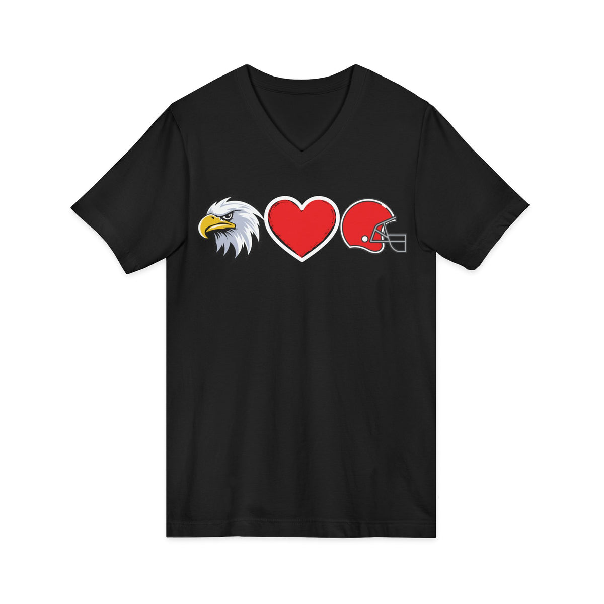 Eagle - Heart - Helmet V-Neck Tee — Football Fan Love Shirt. Eagles