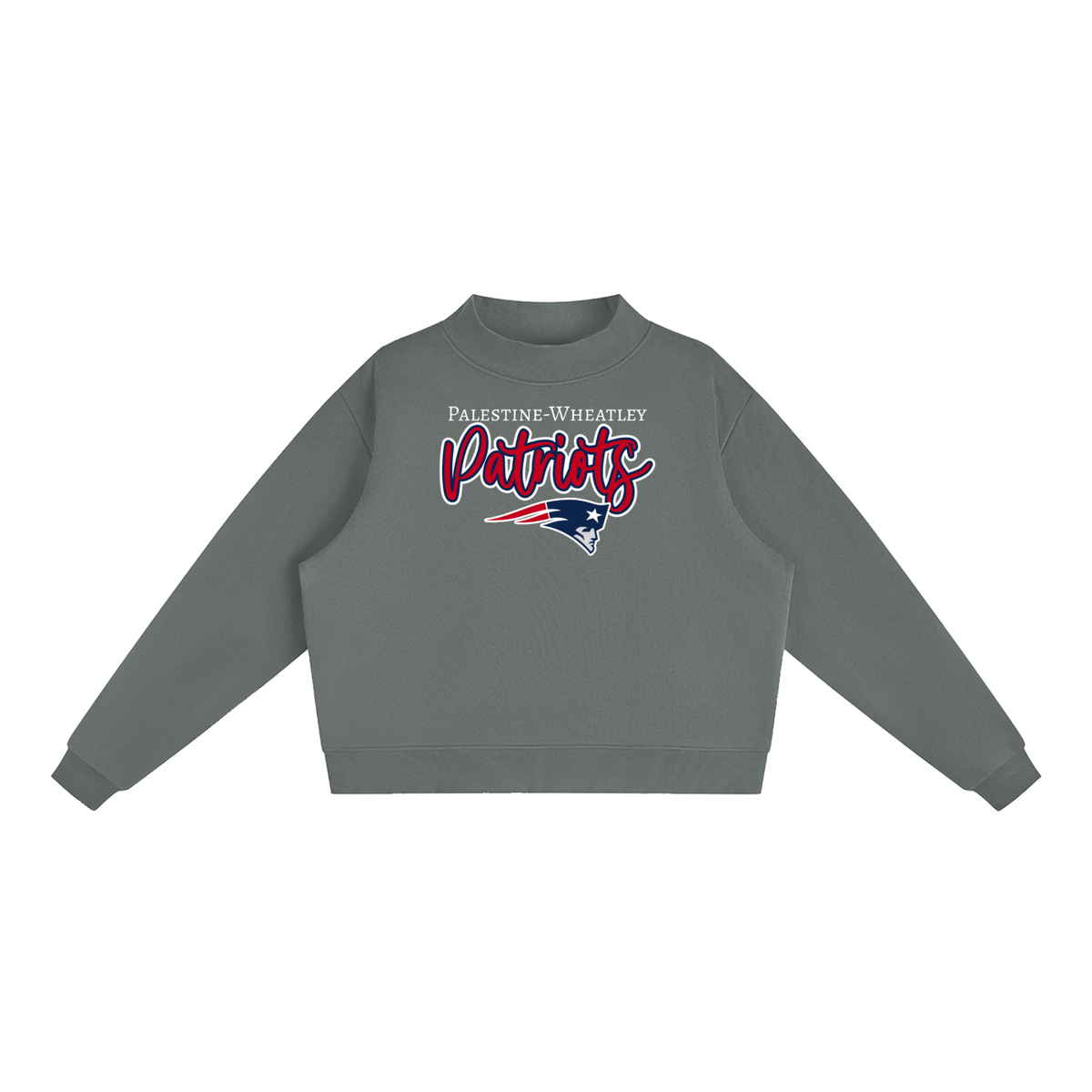 Patriots. Palestine-Wheatley. Fleece Mock-Neck Crew Sweatshirt