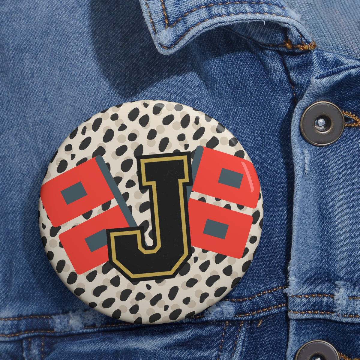Jonesboro Hurricane - Spotted background- BUTTON 6