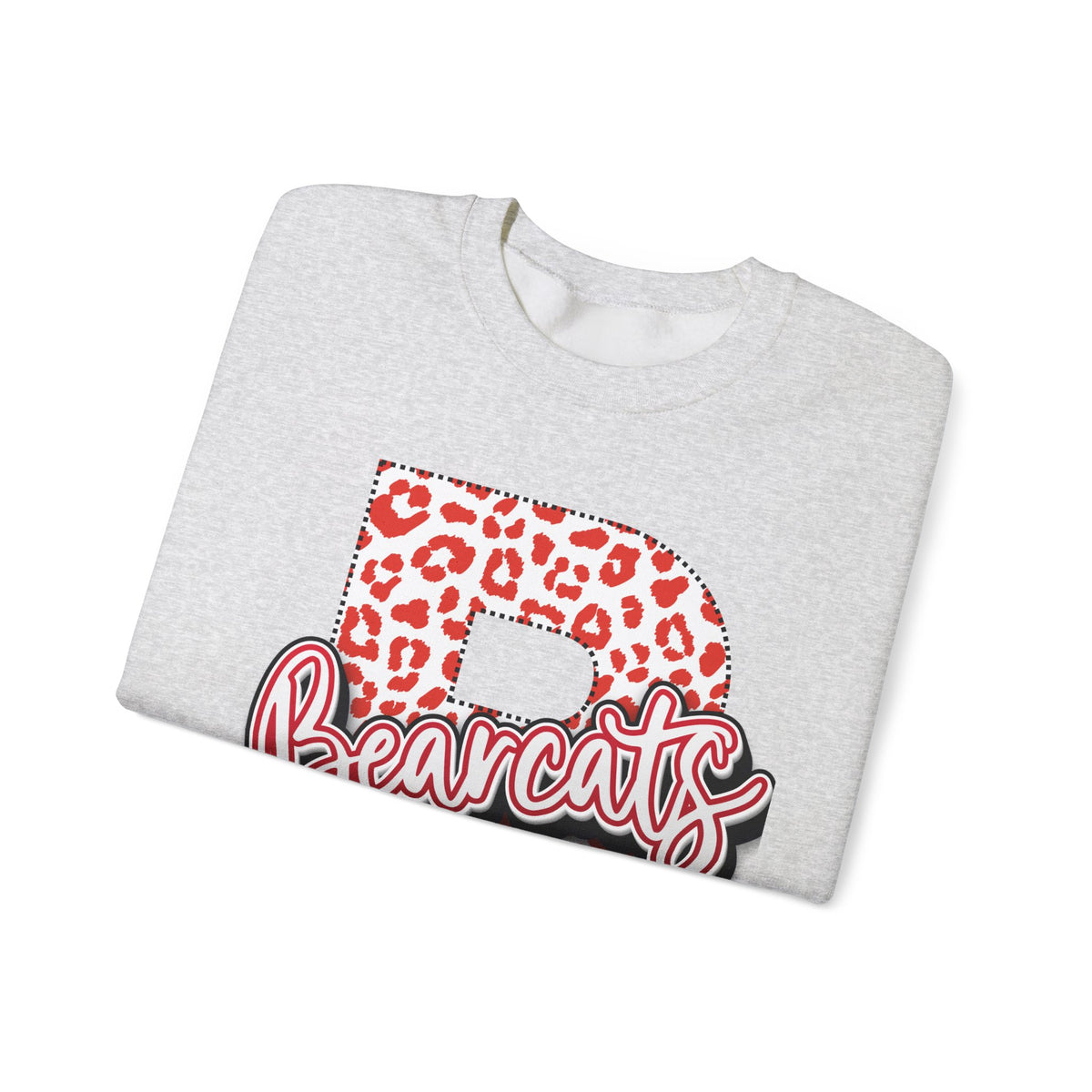 Adult. Brookland Bearcats Leopard Print "B" Crewneck Sweatshirt