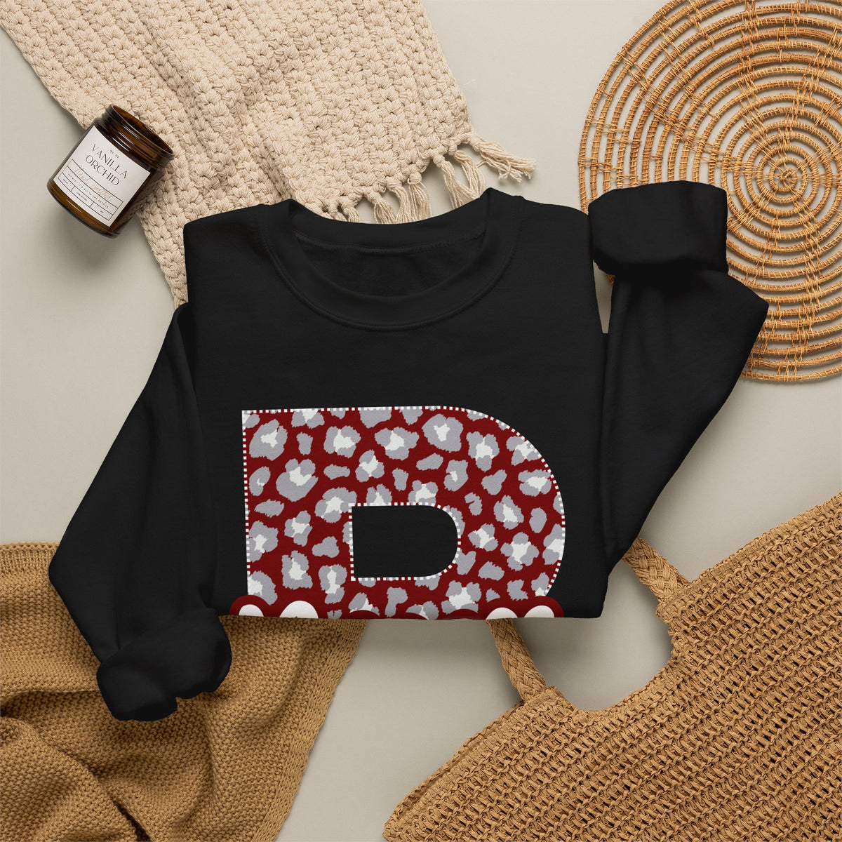 ADULT. Barton Bears. Initial B Crewneck Sweatshirt
