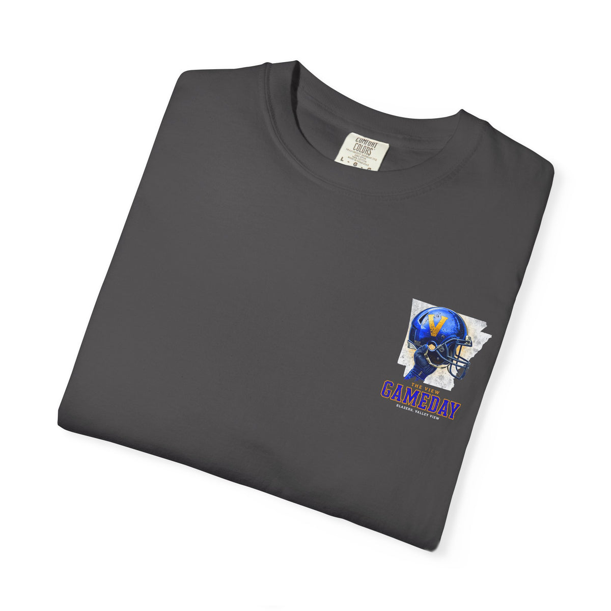 The View Gameday Football T-Shirt — Blue Helmet Vintage Style. MANNLY BRAND