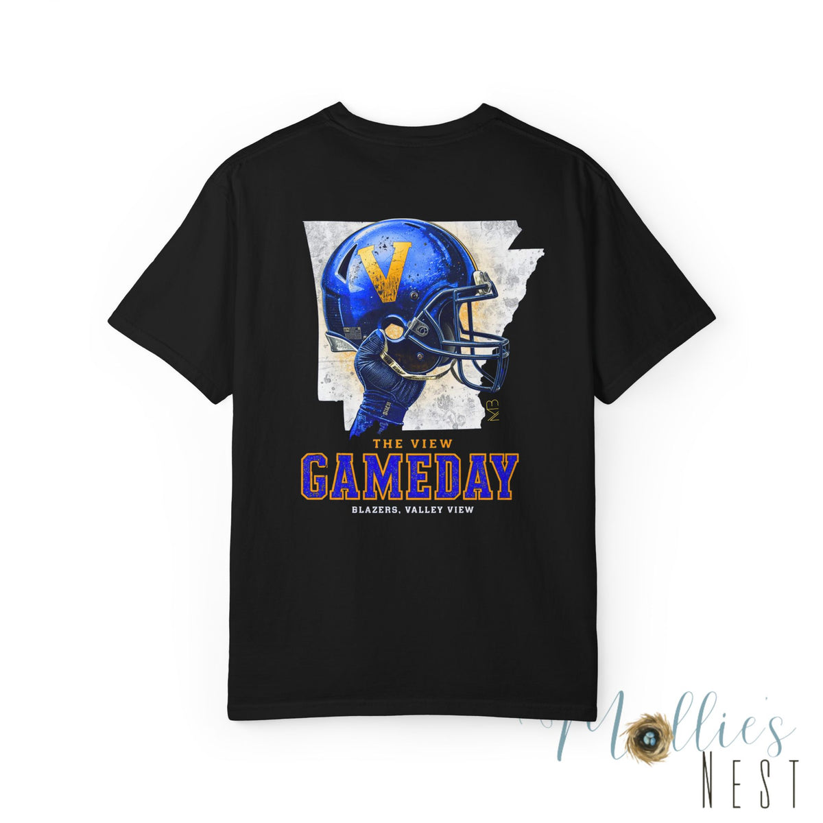 The View Gameday Football T-Shirt — Blue Helmet Vintage Style. MANNLY BRAND