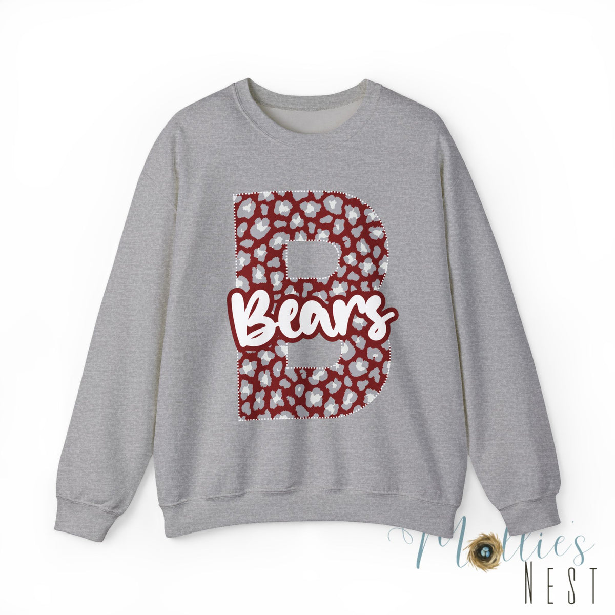 ADULT. Barton Bears. Initial B Crewneck Sweatshirt