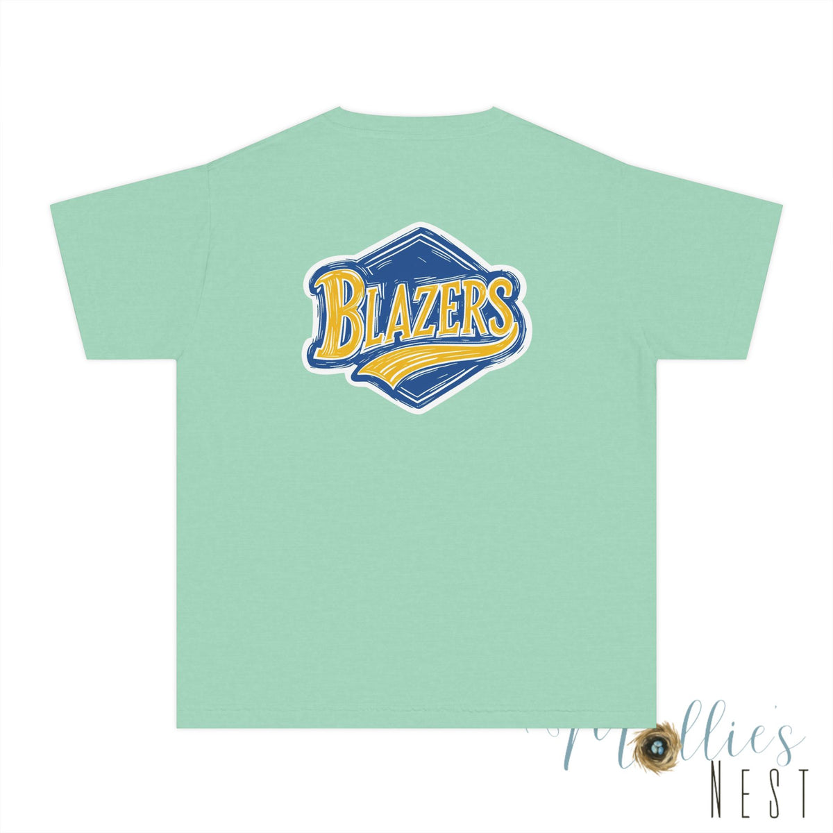 YOUTH Blazers Vin tage Logo T-Shirt — Retro Blue & Gold Team Logo T‑Shirt