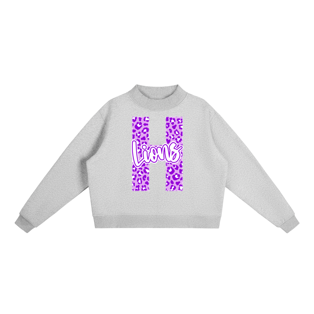 Essential Fleece Mock-Neck Crew Sweatshirt - Hamburg Lions Leopard "H"