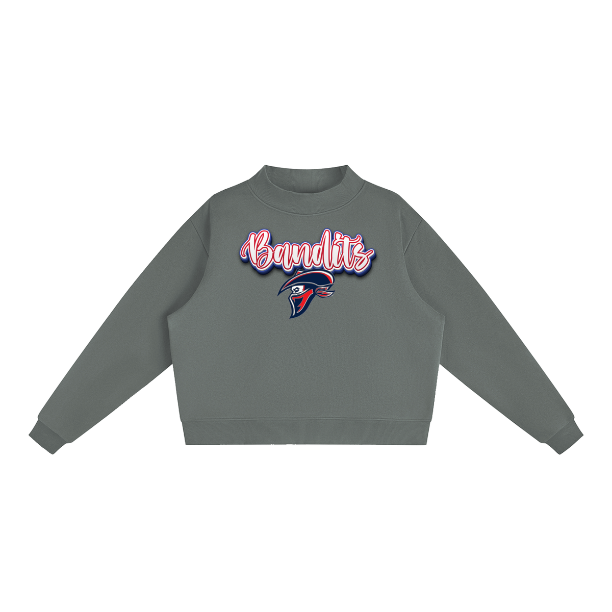 Essential Fleece Mock-Neck Crew Sweatshirt - Bandits with Logo