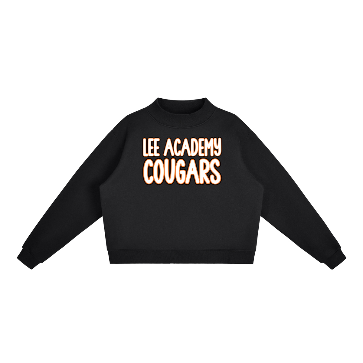Lee Academy Cougars. Fleece Mock-Neck Crew Sweatshirt