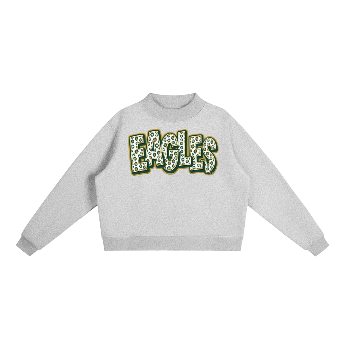 Essential Fleece Mock-Neck Crew Sweatshirt - GCT Eagles Green Leopard