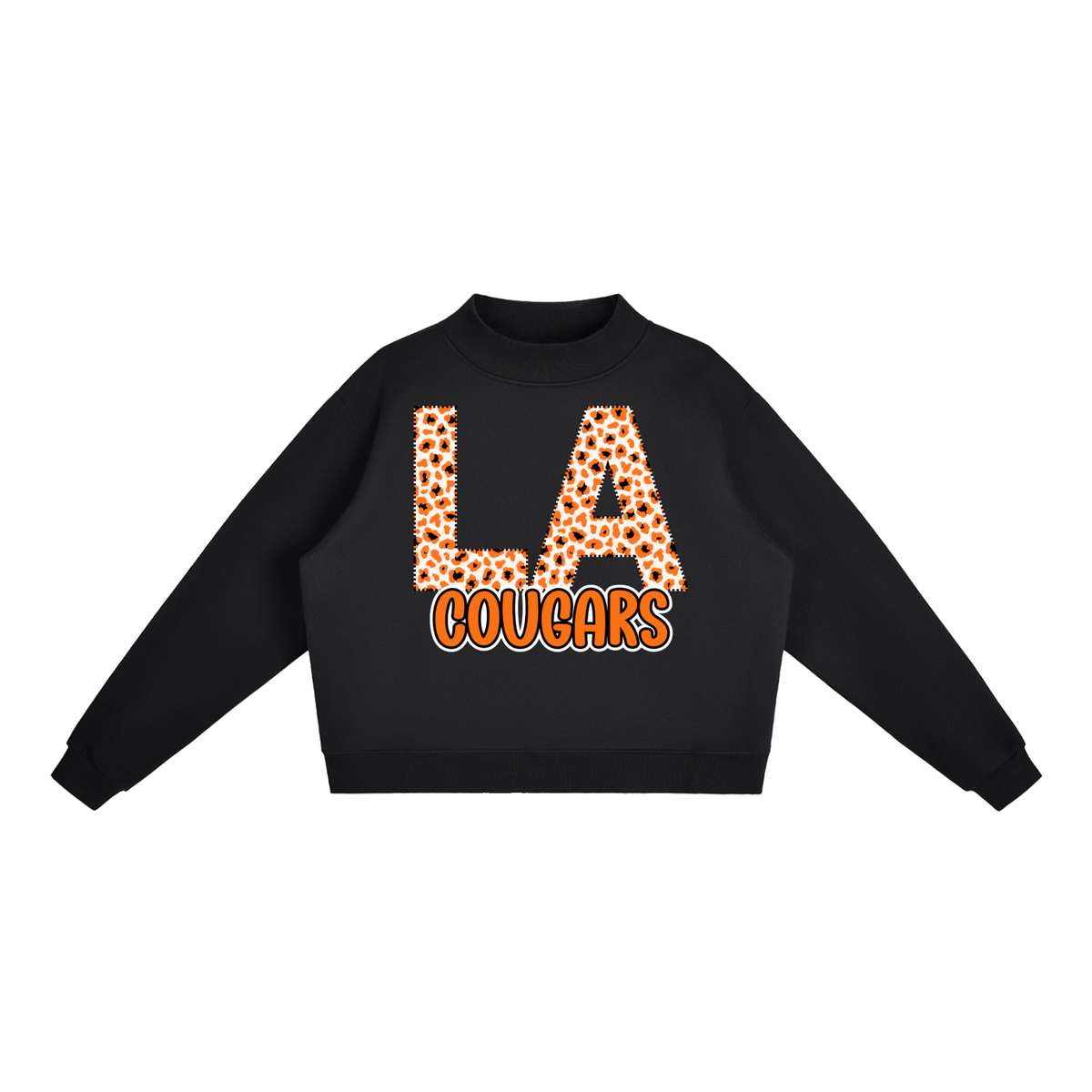 Lee Academy Cougars - Fleece Mock-Neck Crew Sweatshirt