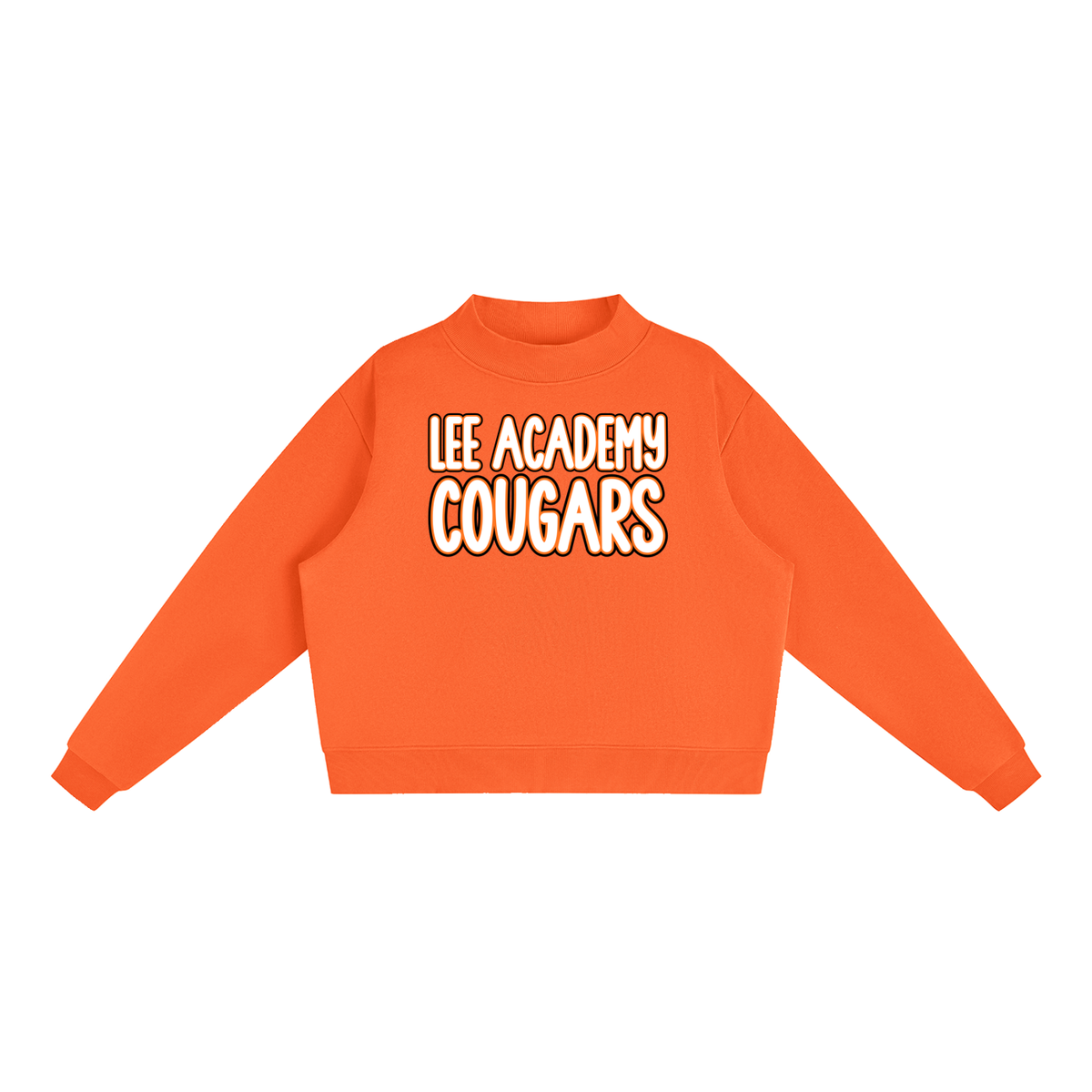 Lee Academy Cougars. Fleece Mock-Neck Crew Sweatshirt