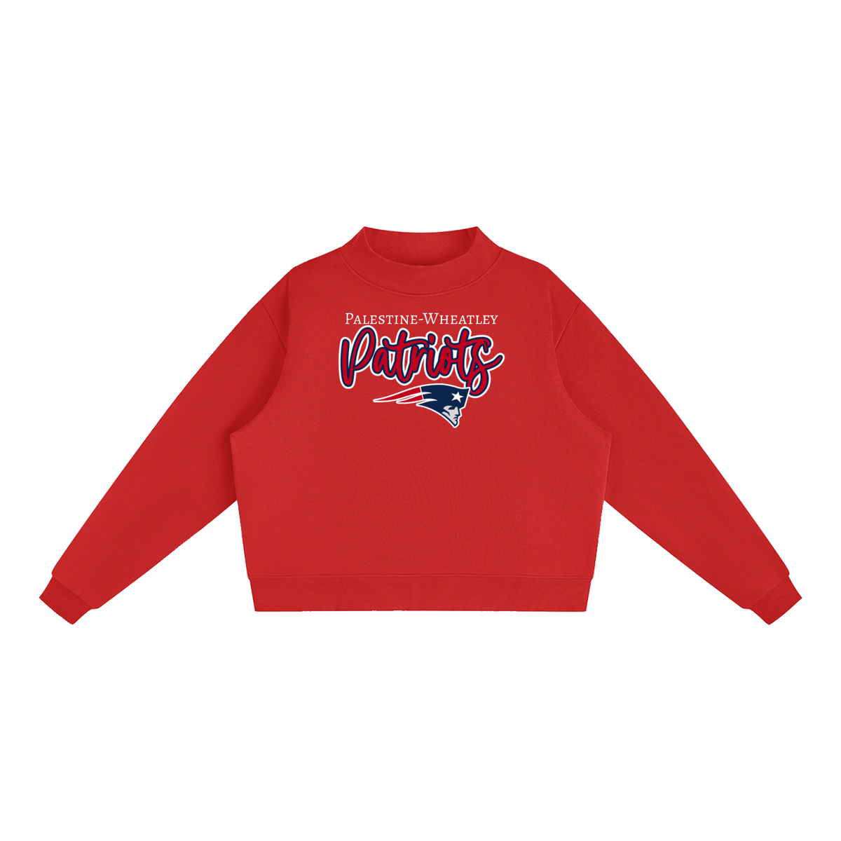 Patriots. Palestine-Wheatley. Fleece Mock-Neck Crew Sweatshirt