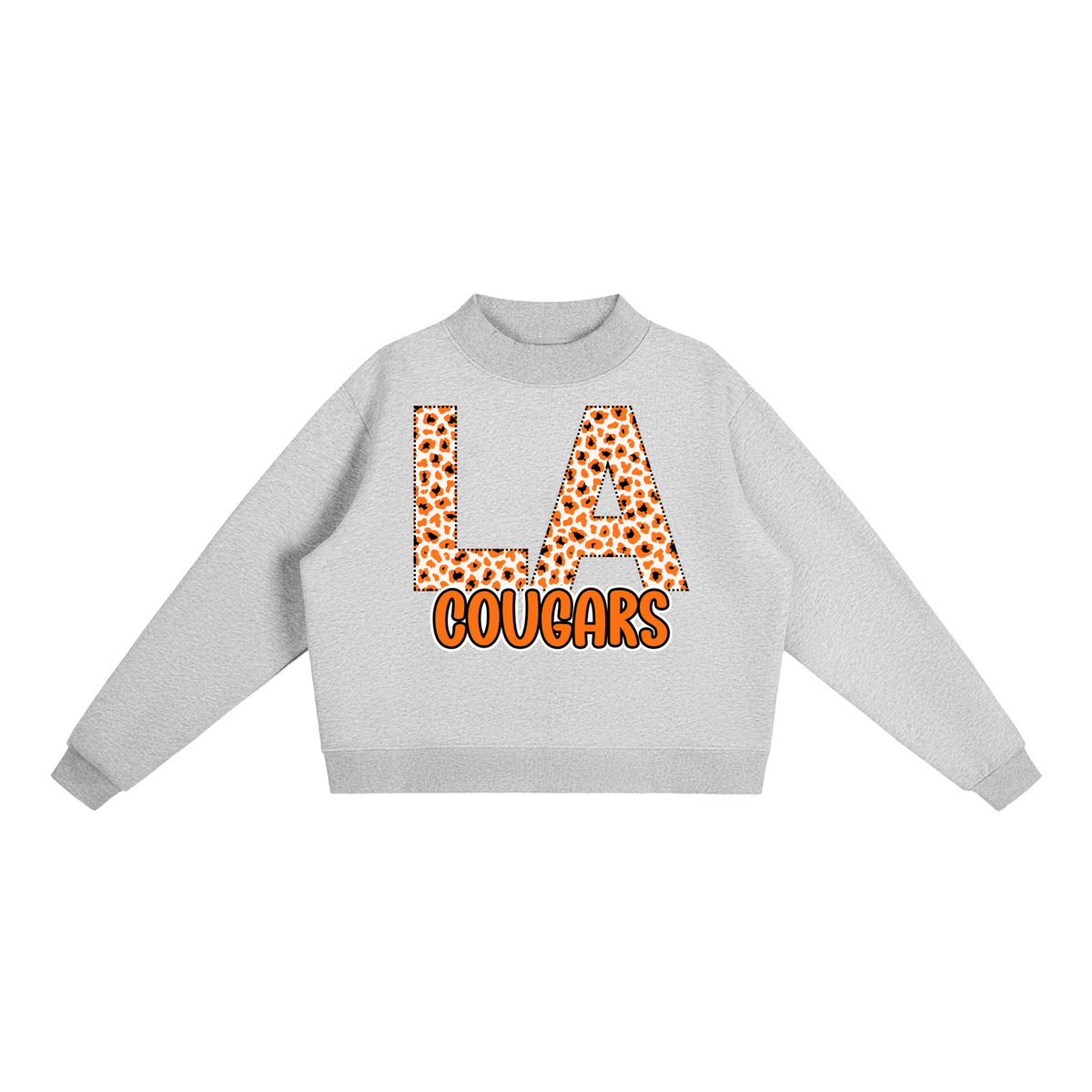Lee Academy Cougars - Fleece Mock-Neck Crew Sweatshirt