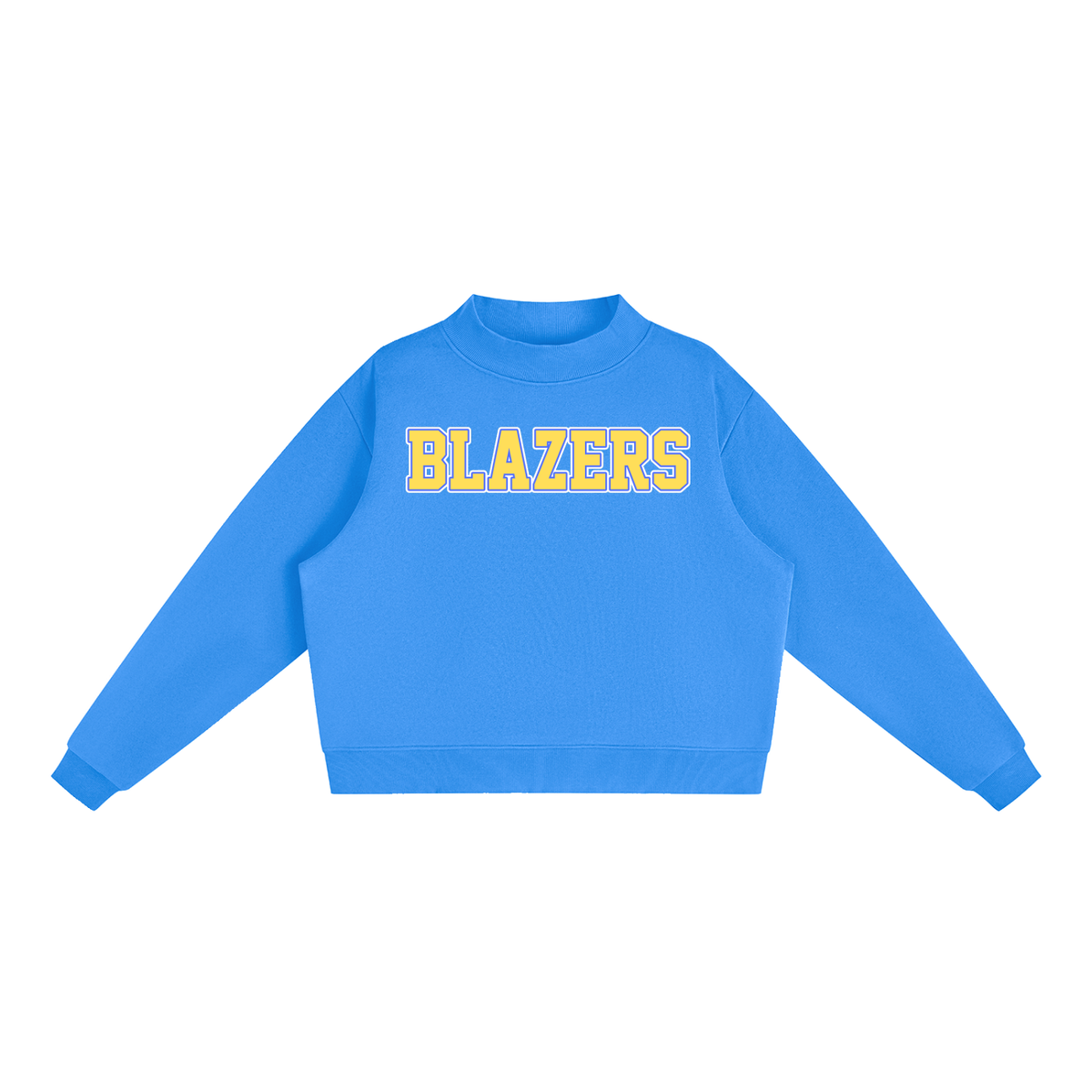Essential Fleece Mock-Neck Crew Sweatshirt - Blazers Blue Classic