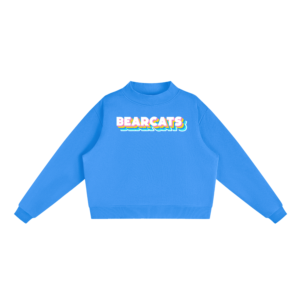 Essential Fleece Mock-Neck Crew Sweatshirt - Bearcats Neon